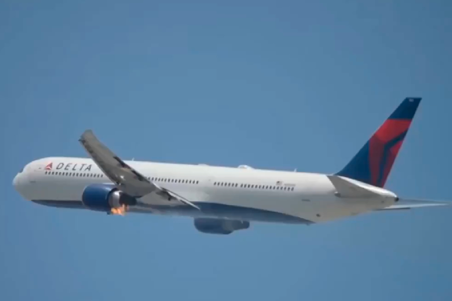Novo incêndio em motor de avião da Delta Airlines marca segundo caso em poucos meses (Foto: Reprodução)
