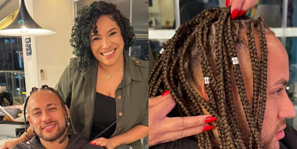 Trancista transforma visual de Neymar com novo penteado estiloso Trancista transforma visual de Neymar com novo penteado estiloso