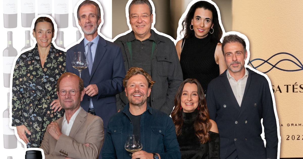 Vinho brasileiro é destaque na seleção dos melhores sommeliers do mundo em 2025 Renata Grabert, Manoel Beato, Marcelo Trindade, Alexandra Forbes, Pierre Lurton, Pedro Testa, Eleonora Halpern e Massimo Leoncini em jantar exclusivo. (Foto: Colagem de Thais Barroco sobre fotos de João Sal e Massimo Failutti)