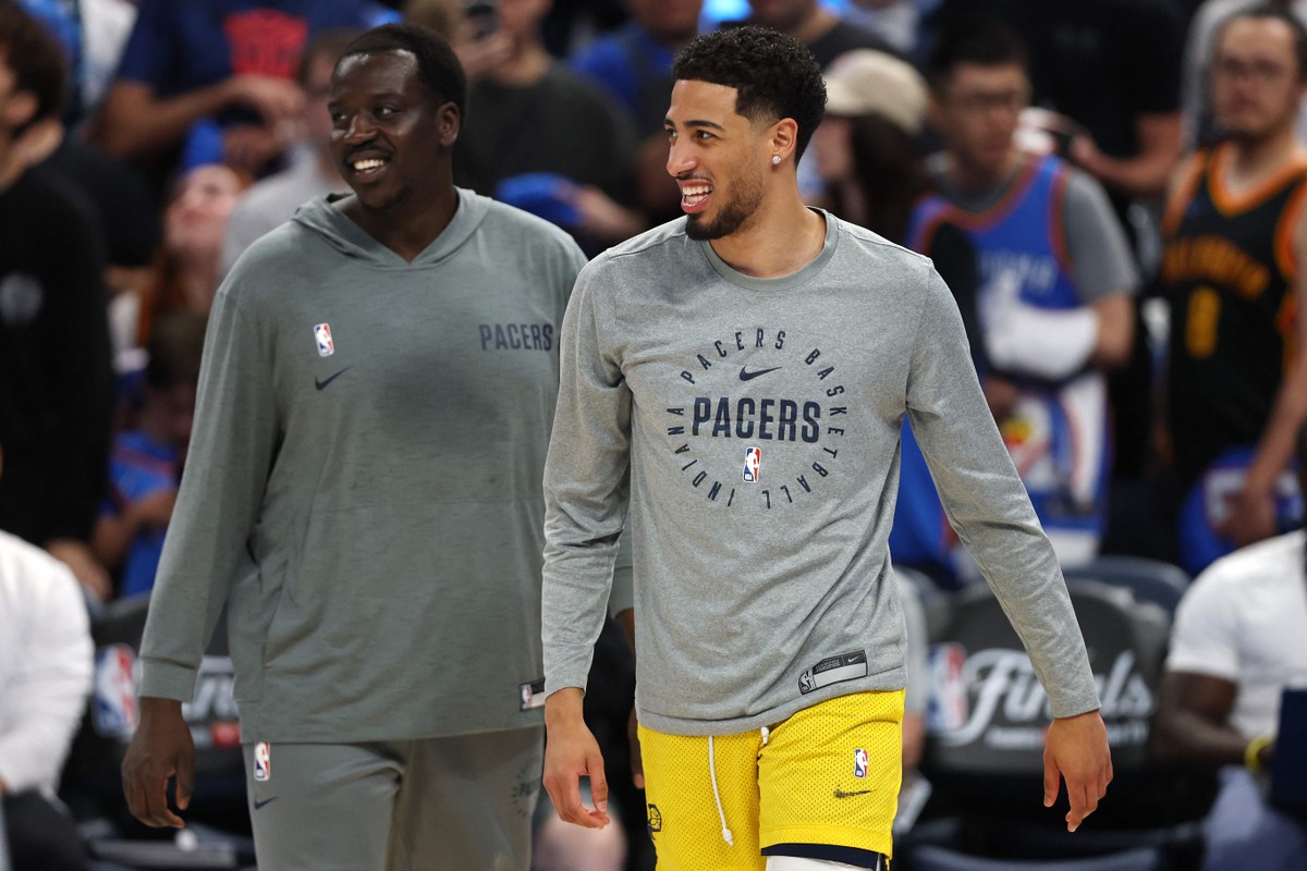 Pacers confirmam Haliburton e criam expectativa para o jogo 6 das finais da NBA Haliburton está confirmado no duelo contra o Thunder (Foto: Matthew Stockman/Getty Images/AFP)