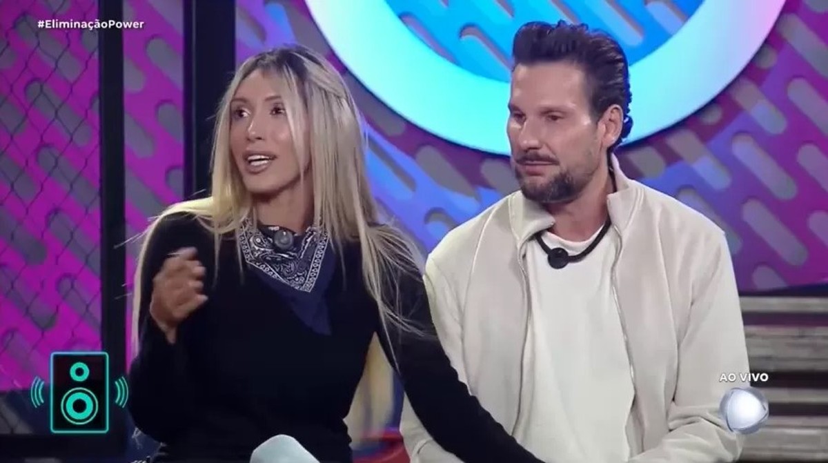 Casal é eliminado do 'Power Couple' na véspera da grande final do programa Talira e Pessina são eliminados do 'Power Couple' no dia anterior à grande final (Foto: Reprodução/RecordTV)