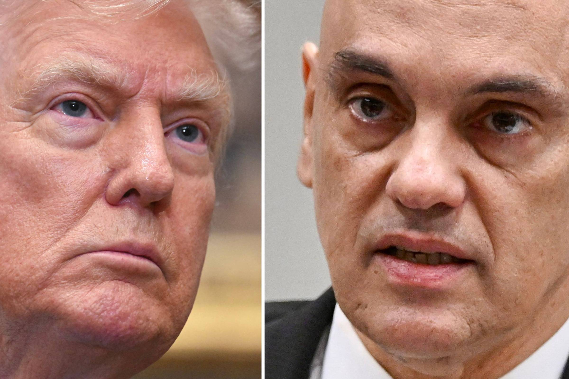 Apoio à revogação do visto de Moraes por Trump atinge 47%, aponta Datafolha Fotos de Donald Trump e do ministro Alexandre de Moraes, protagonistas de embate - 30.jul.2025 e Evaristo Sá - 10.jun.2025 (Foto: AFP)