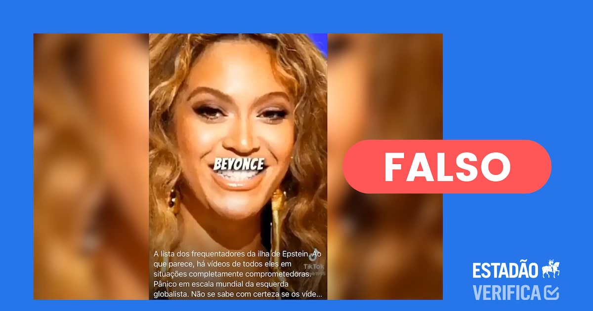 Famosos como Obama e Beyoncé não estão na lista de Epstein divulgada Beyoncé não está na lista de Epstein, ao contrário do que diz post no WhatsApp (Foto: Reprodução)