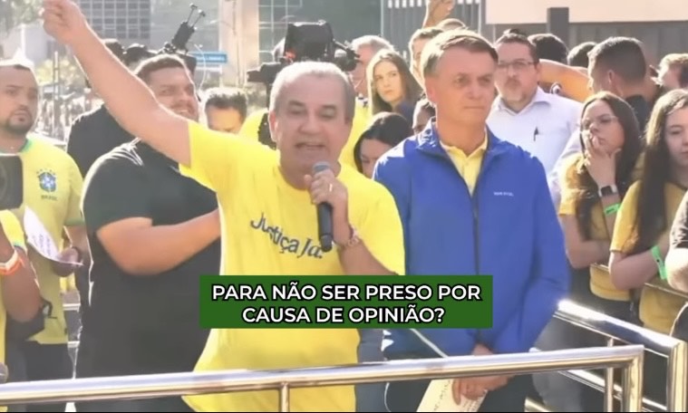 Pastor Silas Malafaia e o ex-presidente Jair Bolsonaro durante manifestação na Avenida Paulista (Foto: Youtube/Reprodução)