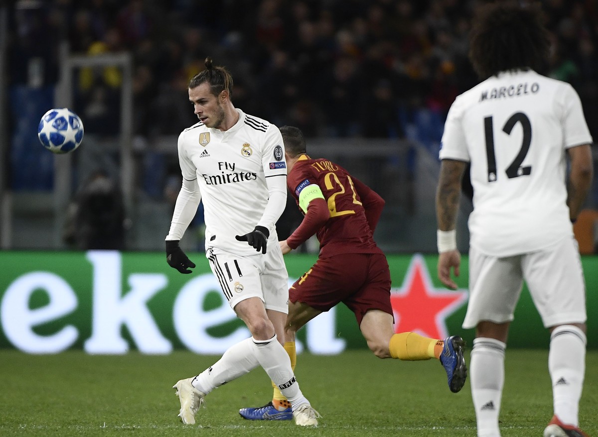 Gareth Bale em campo pelo Real Madrid na Champions (Foto: FILIPPO MONTEFORTE/AFP)