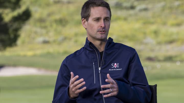 Evan Spiegel, CEO da Snap Inc., participa da conferência anual de mídia e tecnologia Allen and Co. no Sun Valley Resort em Sun Valley, Idaho, em 9 de julho de 2025. (Foto: David A. Grogan | CNBC)