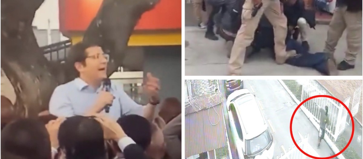 Homem identificado como o atirador do candidato presidencial Miguel Uribe foi capturado por membros do UNP. (Foto: Redes sociais e arquivos pessoais)