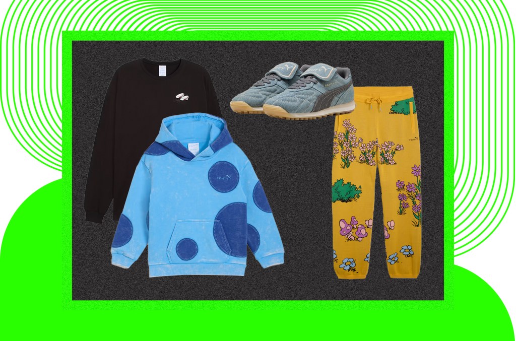 Rihanna acaba de lançar uma colaboração incrível com a Puma e os Smurfs. Veja como comprar peças da coleção antes de sua aparição no filme de 2025. (Foto: Reprodução)