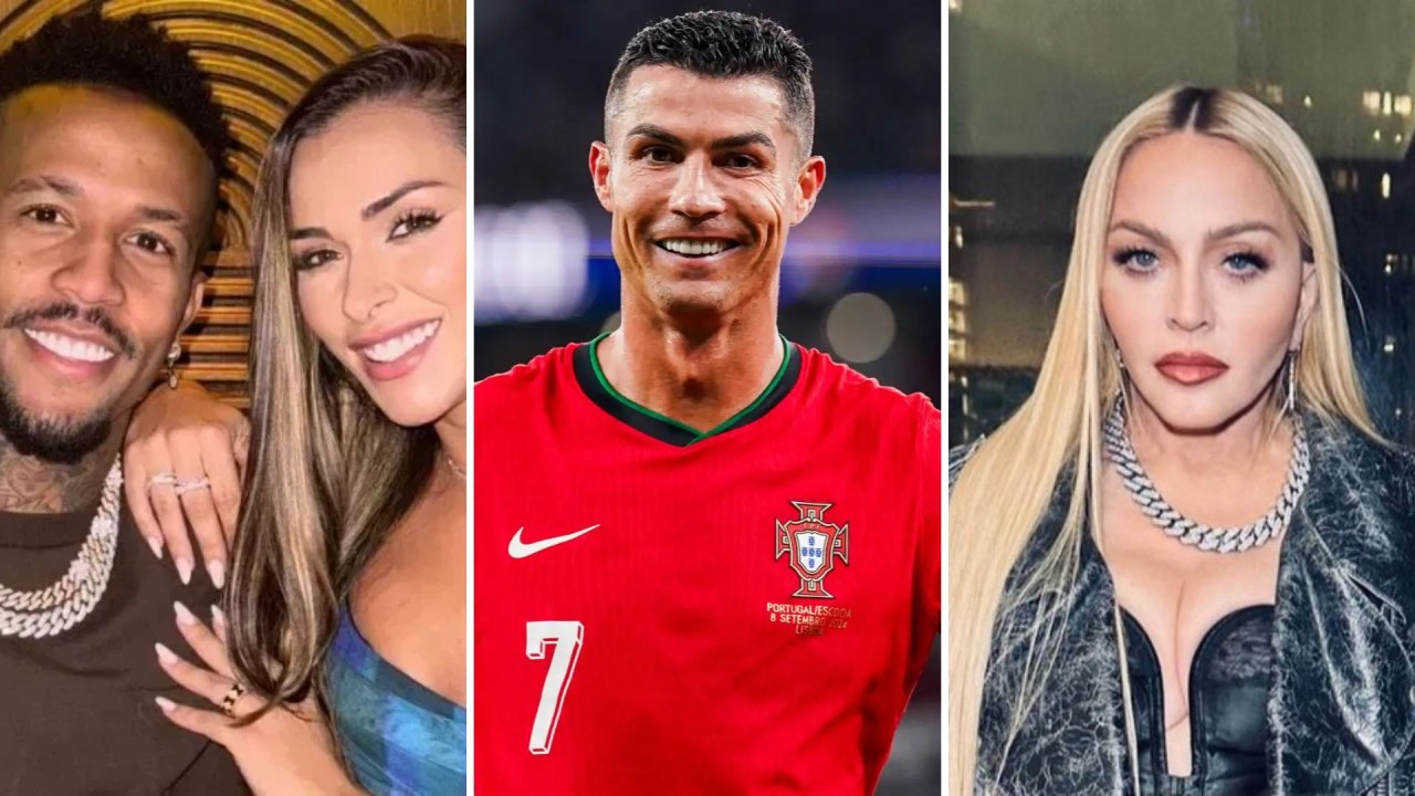 Éder e Tainá Militão, Cristiano Ronaldo e Madonna (Foto: Reprodução)