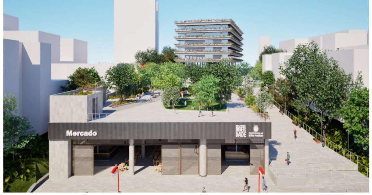 Obra na Liberdade perde título de 'maior esplanada oriental do mundo' Referência apresentada pela Prefeitura para projeto de esplanada na Liberdade (Foto: SP Parcerias/Prefeitura de São Paulo)