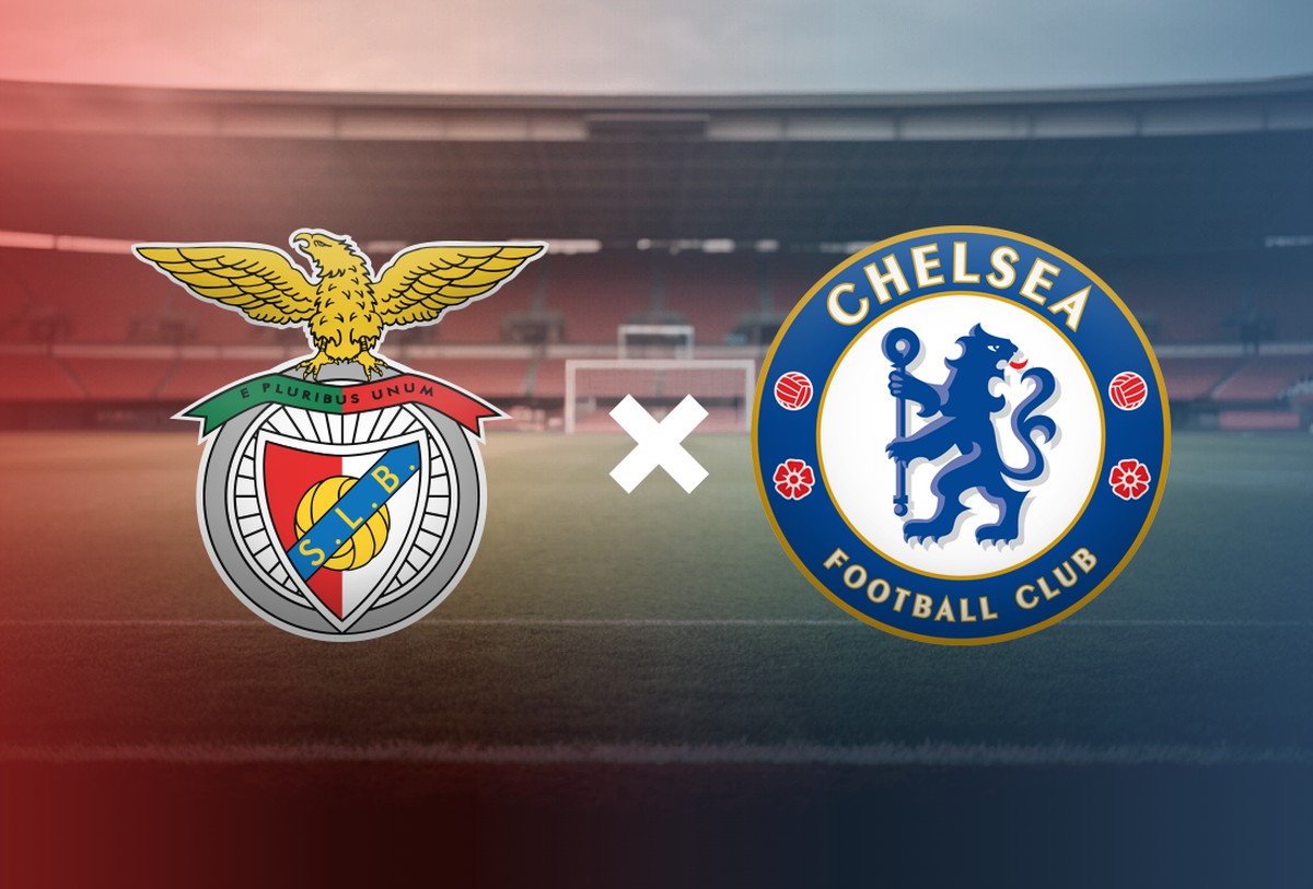 Benfica e Chelsea se enfrentam ao vivo no Mundial de Clubes; saiba onde assistir Benfica x Chelsea pelas oitavas de final do Mundial de Clubes (Foto: Editoria de Arte)