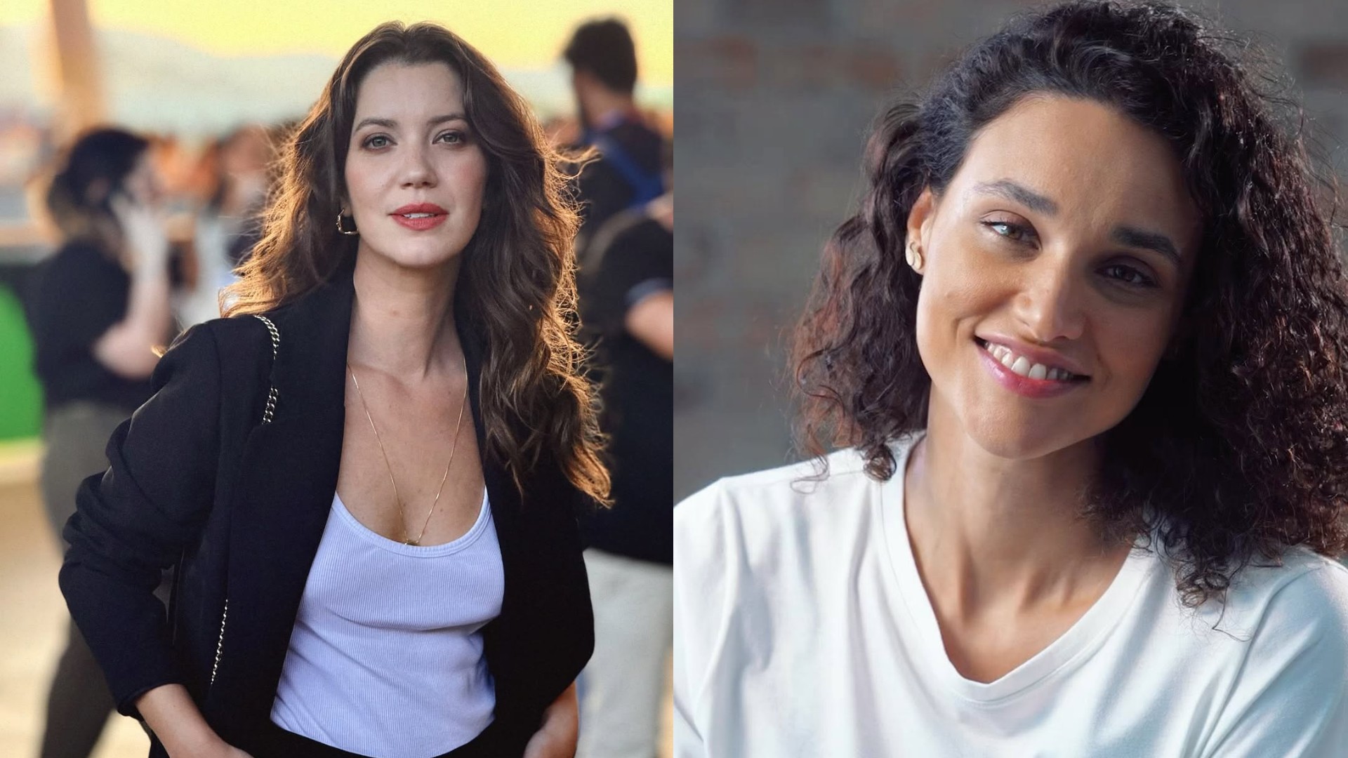 Débora Nascimento e Nathalia Dill se enfrentam na Batalha do Lip Sync no Domingão Foto: Reprodução