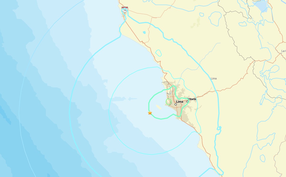 Terremoto de magnitude 6,1 atinge o Peru. (Foto: Reprodução / US Geological Survey)