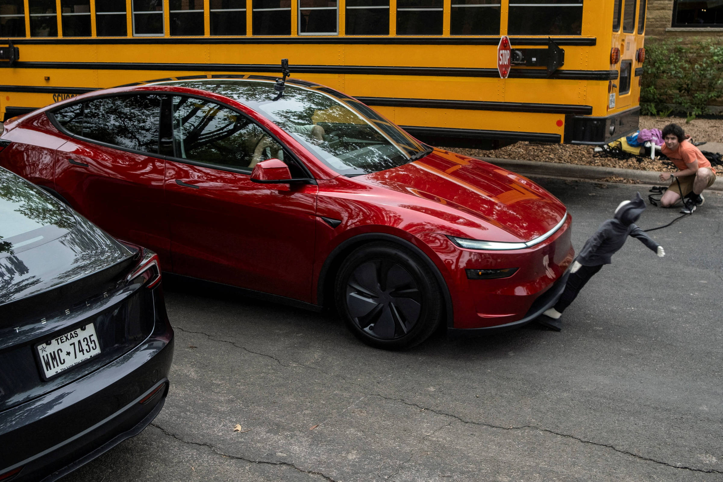 Teste de segurança do Model Y da Tesla em Austin (EUA) (Foto: Joel Angel Juarez/Reuters)