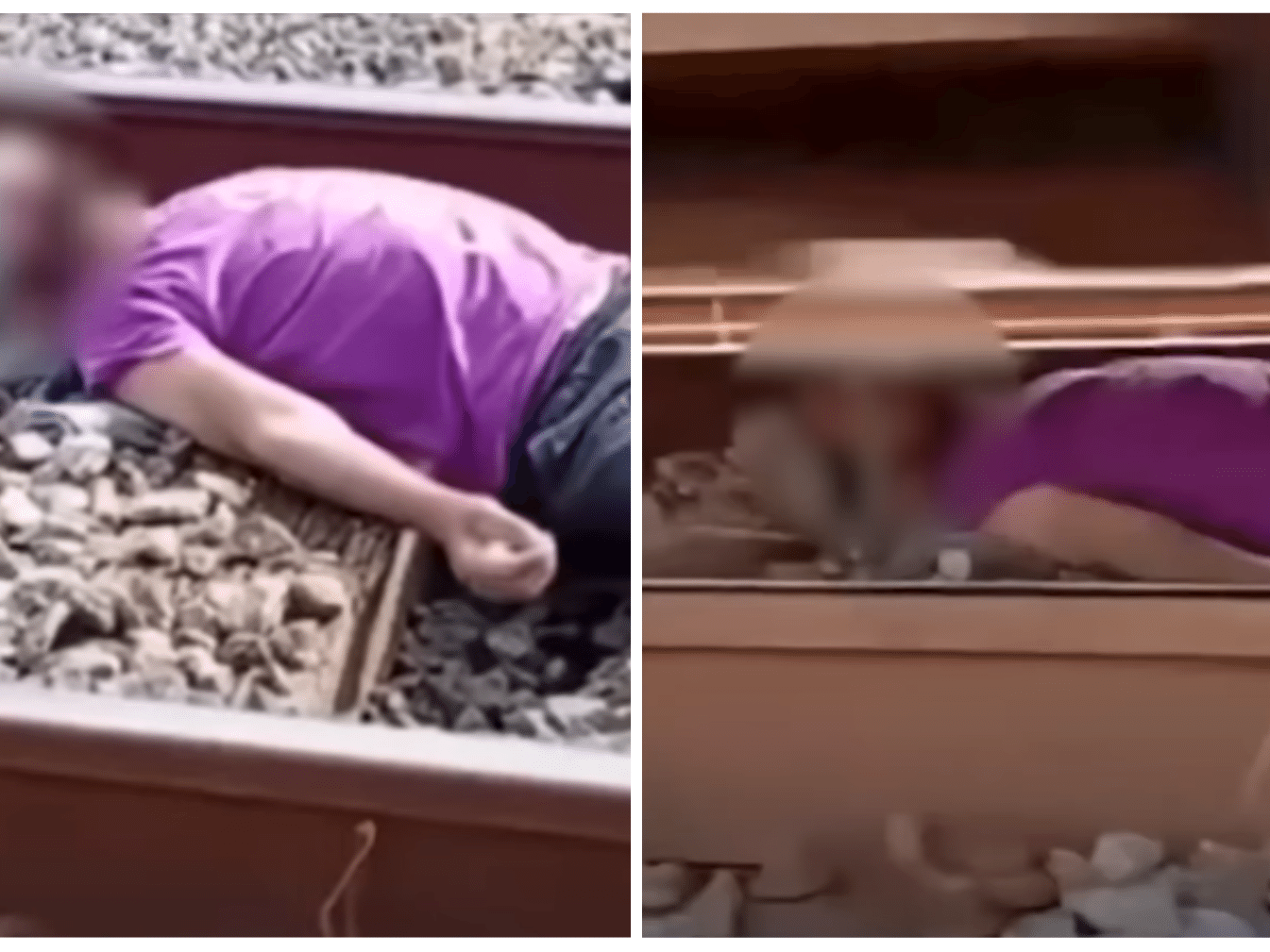 Homem deita em trilho da CPTM e pode enfrentar consequências legais sérias Apesar do tom de brincadeira, a dupla cometeu crimes ao se expor ao perigo dessa maneira (Foto: Reprodução/Redes Sociais)