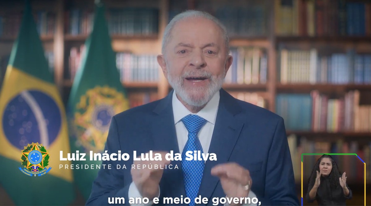 Lula faz oito pronunciamentos na TV, enquanto Bolsonaro realiza 15 aparições Pronunciamento de Lula na TV, no ano passado — Foto: Reprodução