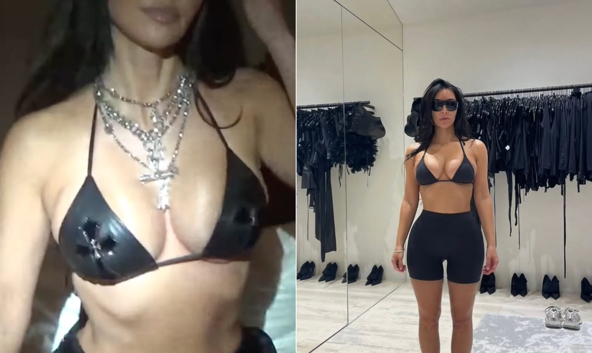 Cintura fina de Kim Kardashian levanta suspeitas sobre cirurgia de retirada de costelas Kim Kardashian (Foto: Reprodução/Instagram)