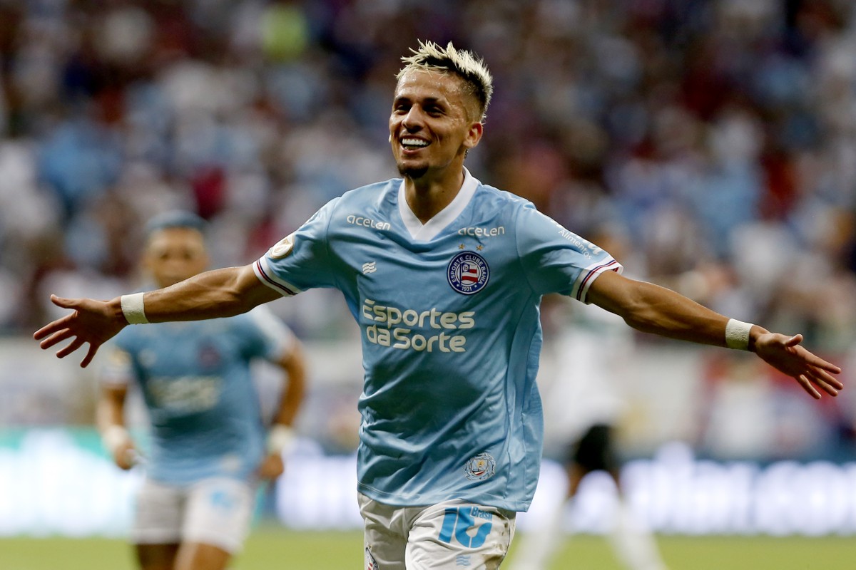 Biel deixa o Sporting e acerta transferência para o Atlético-MG Revelado pelo Fluminense, Biel foi vendido ao Bahia em 2023 (Foto: Felipe Oliveira/EC Bahia)