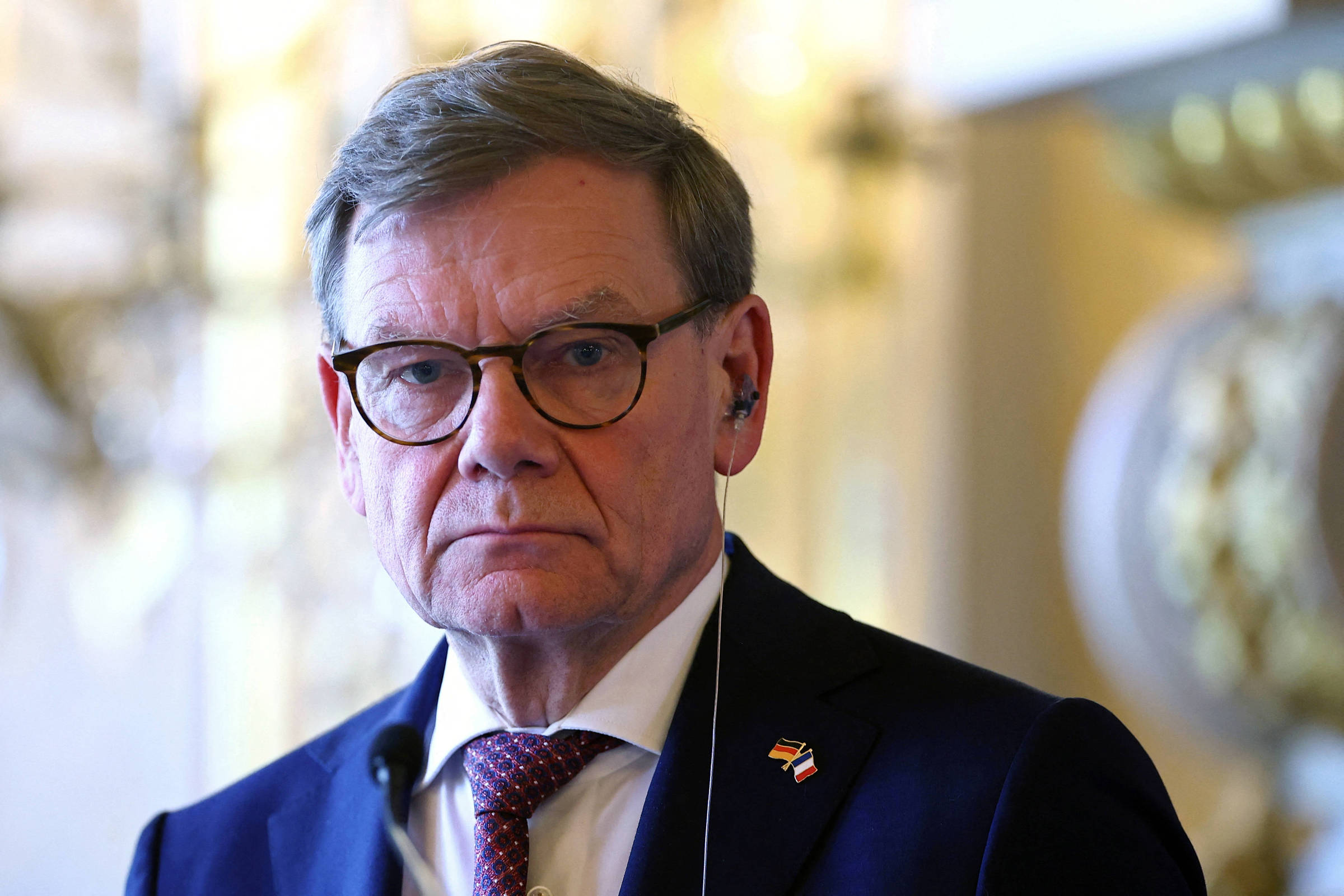 Alemanha reafirma posição e não reconhecerá o Estado da Palestina Ministro de Relações Exteriores da Alemanha, Johann Wadephul, participa de entrevista coletiva ao lado de seu homólogo francês, Jean-Noël Barrot, em Paris, na França (Foto: Abdul Saboor - 18.jul.25/Reuters)