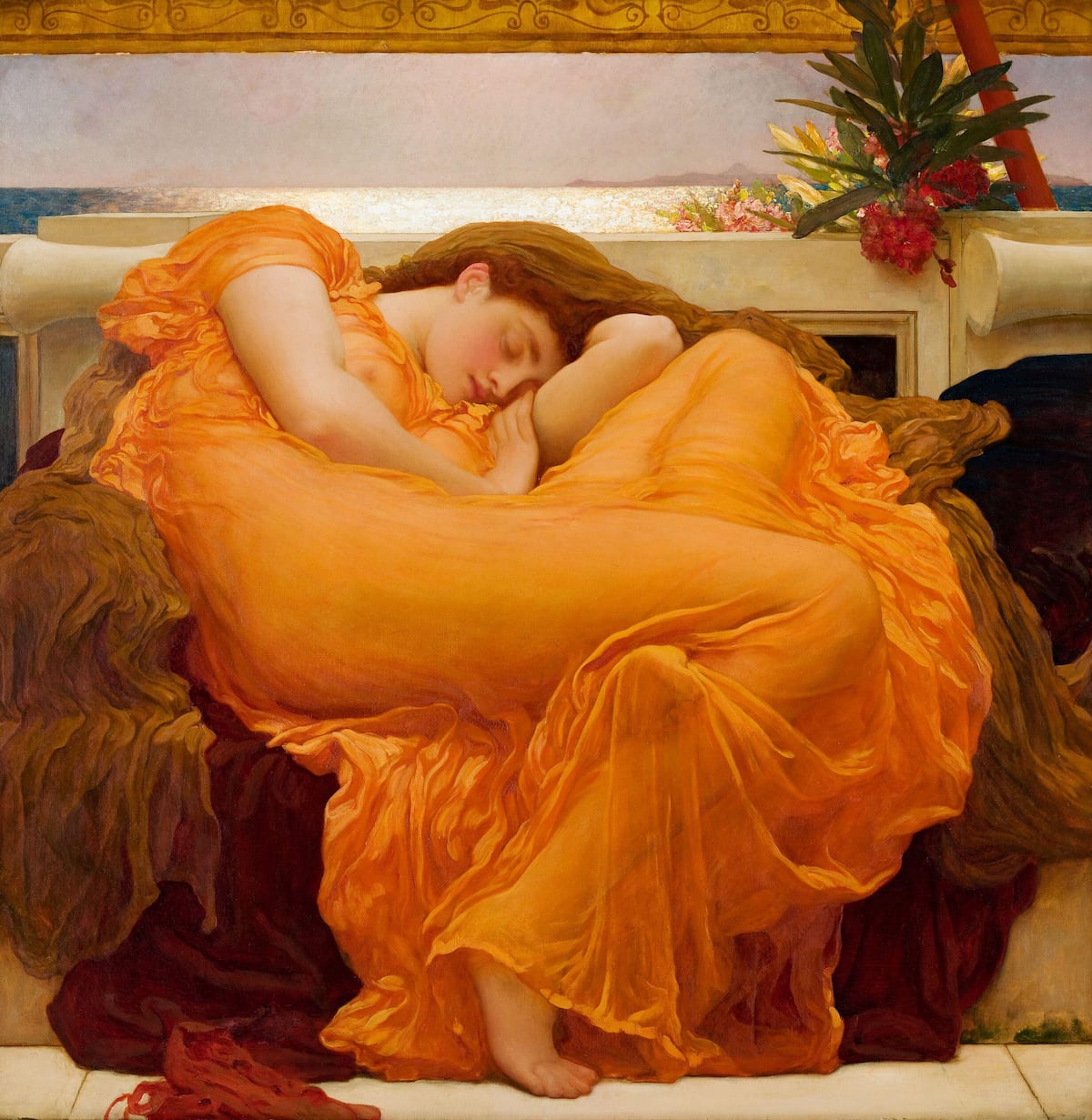Sonhos precisam de proteção, mas forçar o sono pode causar insônia Sol ardiente de junho, de Frederic Leighton (1895). (Foto: CBW /Alamy Stock Photo)