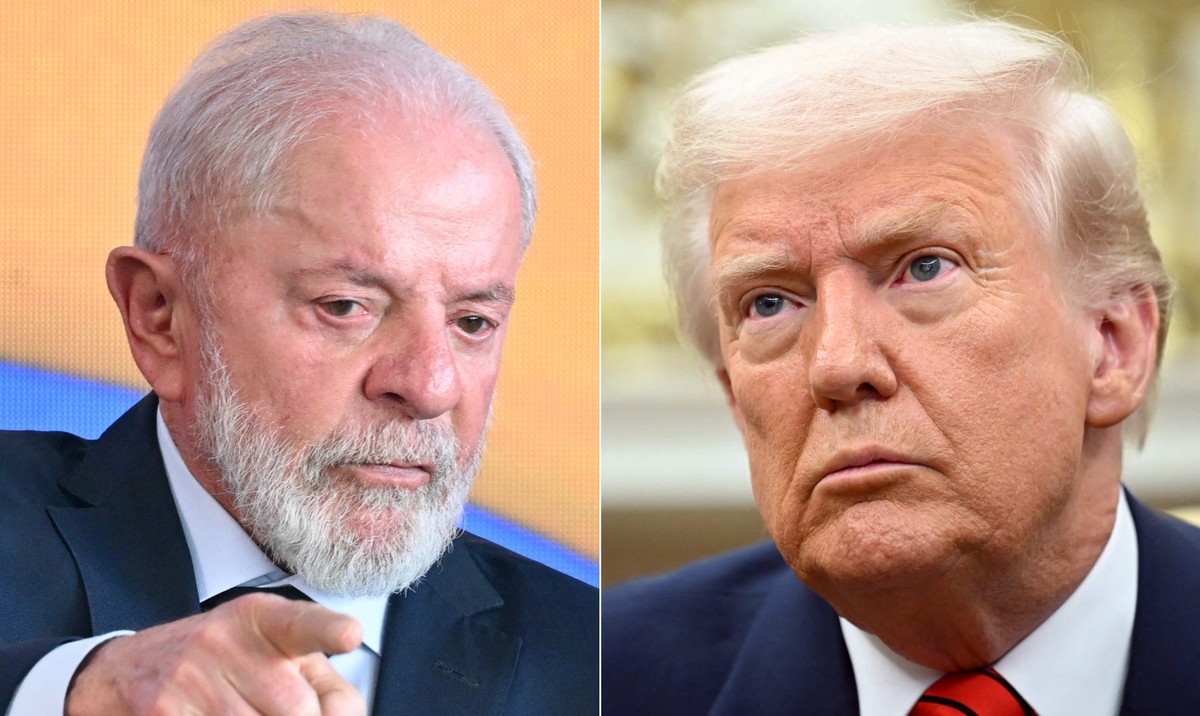 Lula@gov assume legado de Pedro II@edu em nova fase política brasileira O presidente Luiz Inácio Lula da Silva e o presidente dos Estados Unidos, Donald Trump — Foto: Evaristo Sá/AFP e Mandel Ngan/AFP