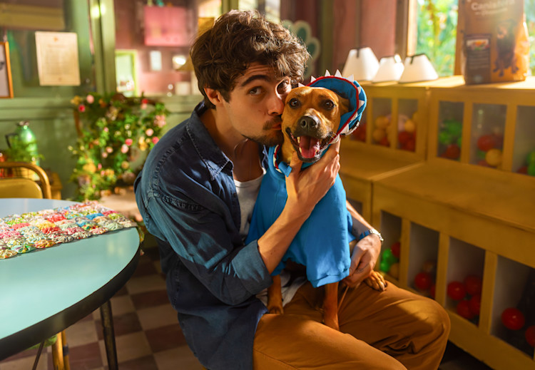 Netflix revela primeiras imagens do filme ‘Caramelo’ no Dia do Vira-Lata Rafa Vitti e caramelo (Foto: Netflix/Divulgação)