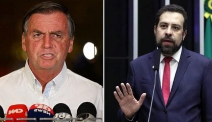 Justiça mantém decisão favorável a Boulos em ação sobre o caso Marielle Jair Bolsonaro (PL) e Guilherme Boulos (PSOL). Fotos: Evaristo Sá/AFP e Bruno Spada/Câmara dos Deputados