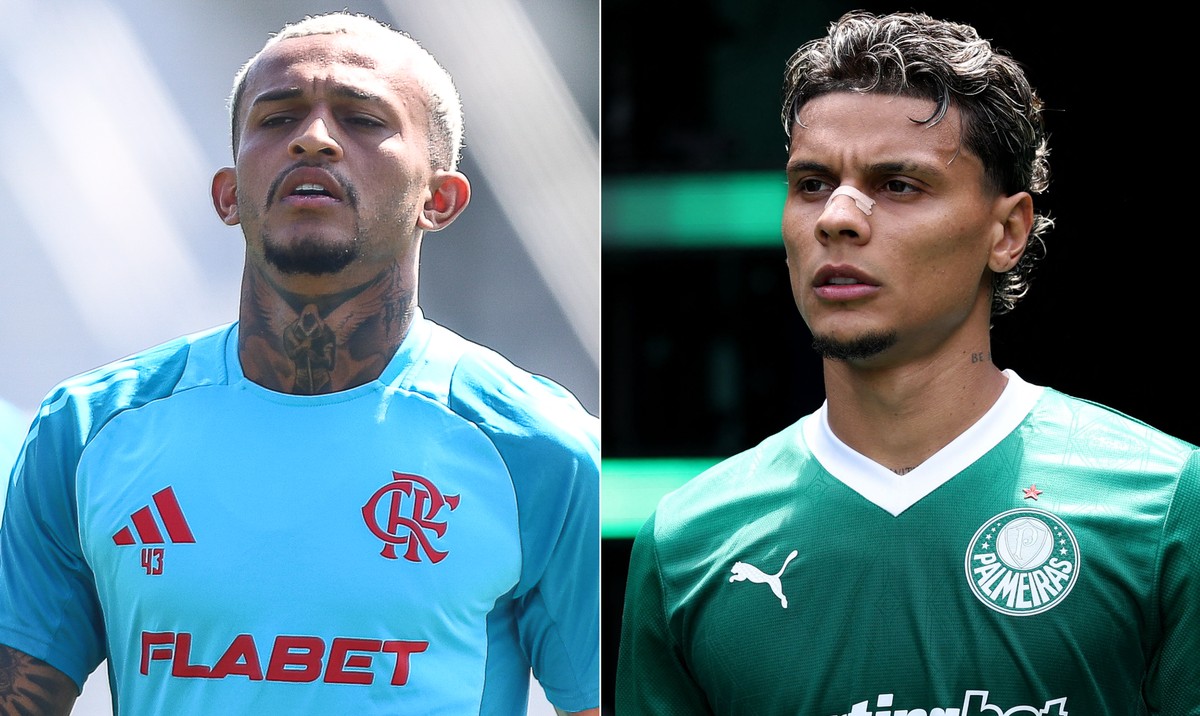 Roma quer contratar Wesley, do Flamengo, e Richard Ríos, do Palmeiras (Foto: Gilvan de Souza / Flamengo e Francois Nel/Getty Images/AFP)