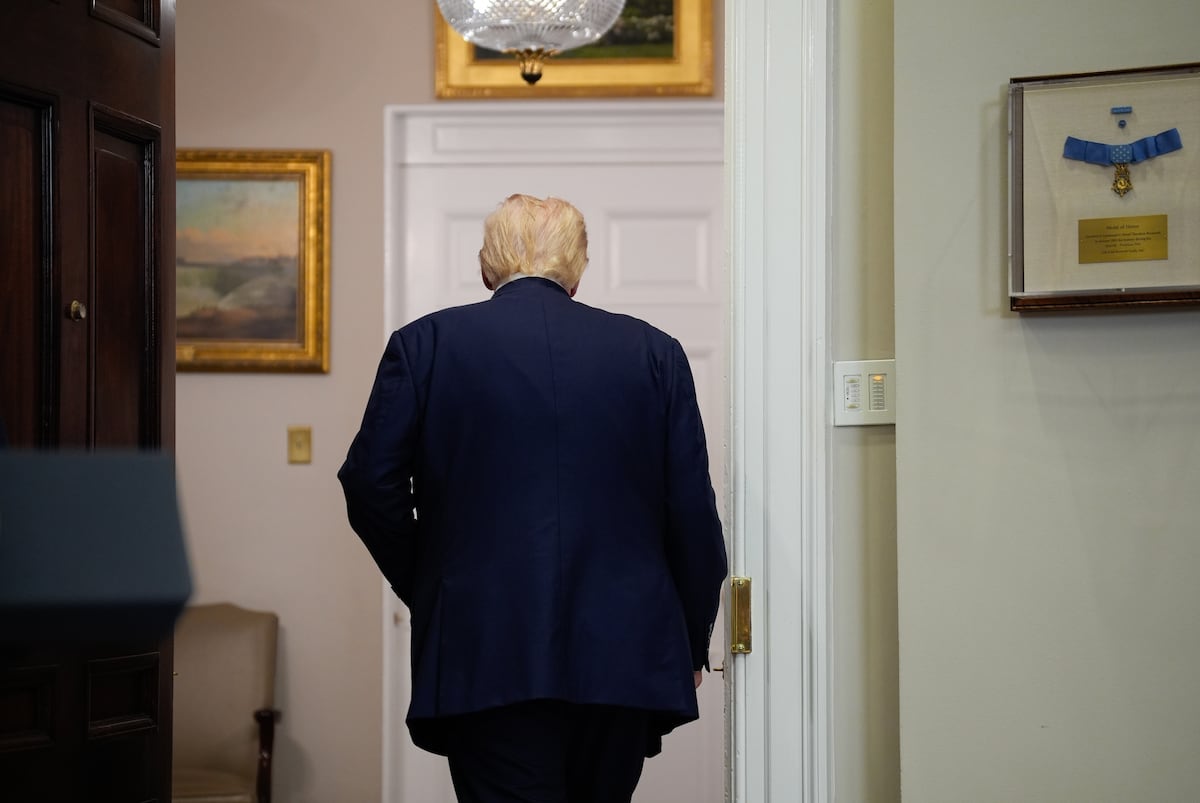 O presidente dos EUA, Donald Trump, na Casa Branca nesta sexta-feira. (Foto: YURI GRIPAS / POOL - EFE)