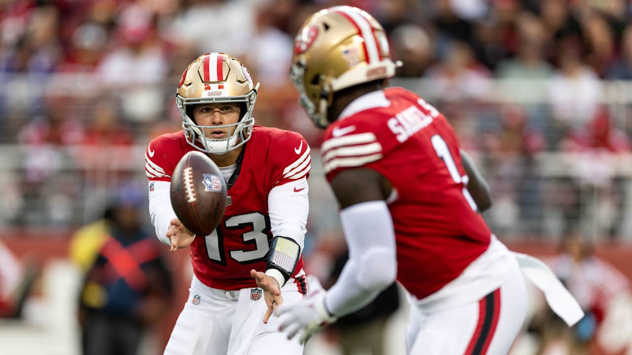Brock Purdy lamenta ausência de Deebo Samuel e destaca impacto na equipe Foto: Reprodução/@NFL