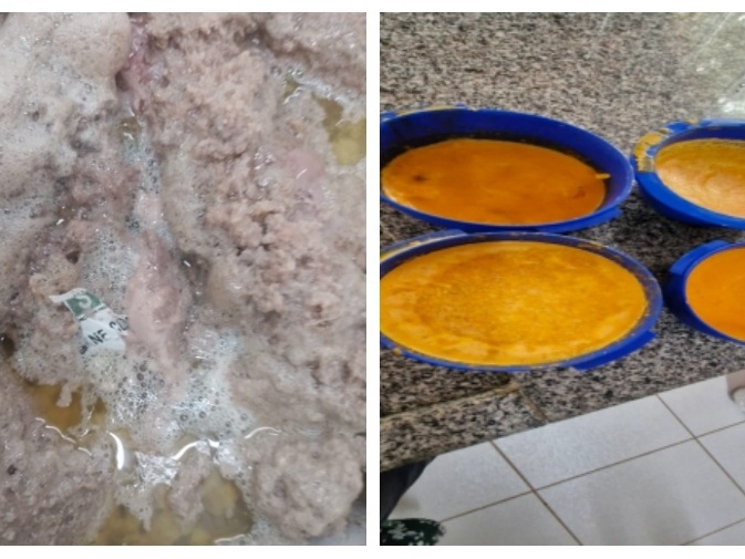 Escolas do DF oferecem merenda com carne contaminada por plástico e couro Escolas públicas do DF servem carne com plástico e alto teor de gordura (Foto: Reprodução/TCDF)