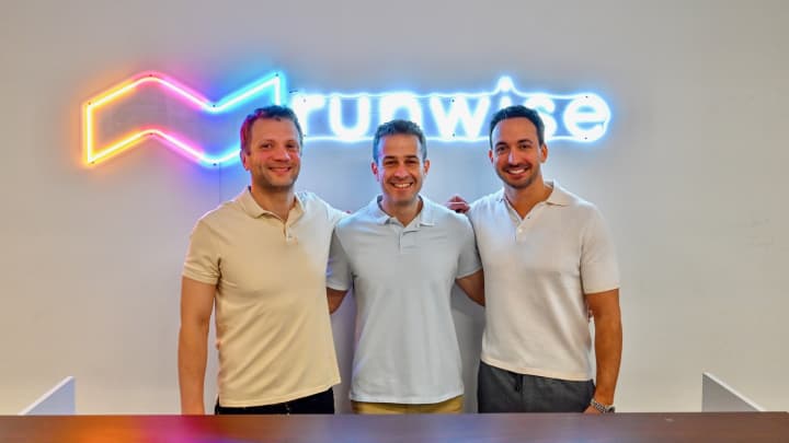 Co-fundadores da Runwise (E-D) Jeff Carleton, Lee Hoffman e Mike Cook. (Foto: Courtesy of Runwise)