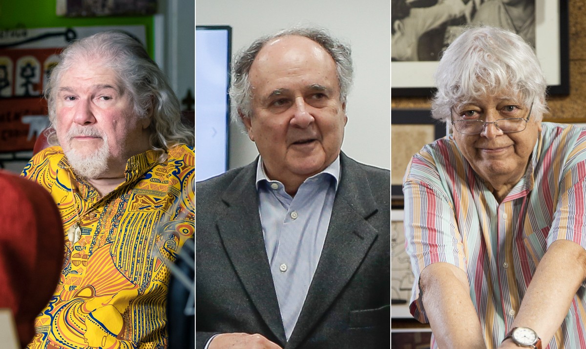 ABL homenageia personalidades da cultura com entrega de medalhas especiais Silvio Tendler, Cristovam Buarque e Hermínio Bello de Carvalho: celebrados com medalhas na ABL (Foto: Agência O Globo)
