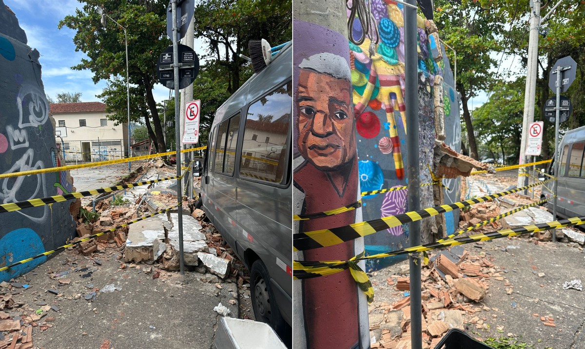 Muro do CAp da UFRJ desaba após alertas sobre sua precariedade em fevereiro Muro do CAp da UFRJ desabou neste domingo (Foto: Foto do Leitor)