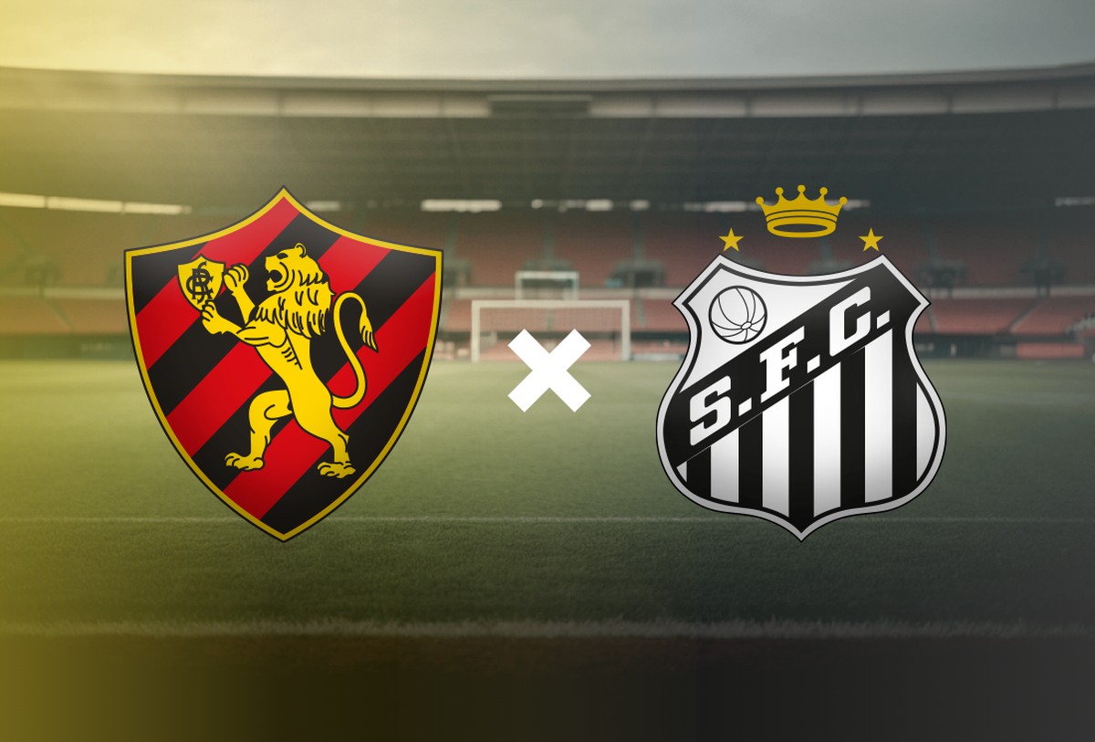 Sport e Santos se enfrentam ao vivo pelo Campeonato Brasileiro hoje Sport x Santos — Foto: Editoria de Artes