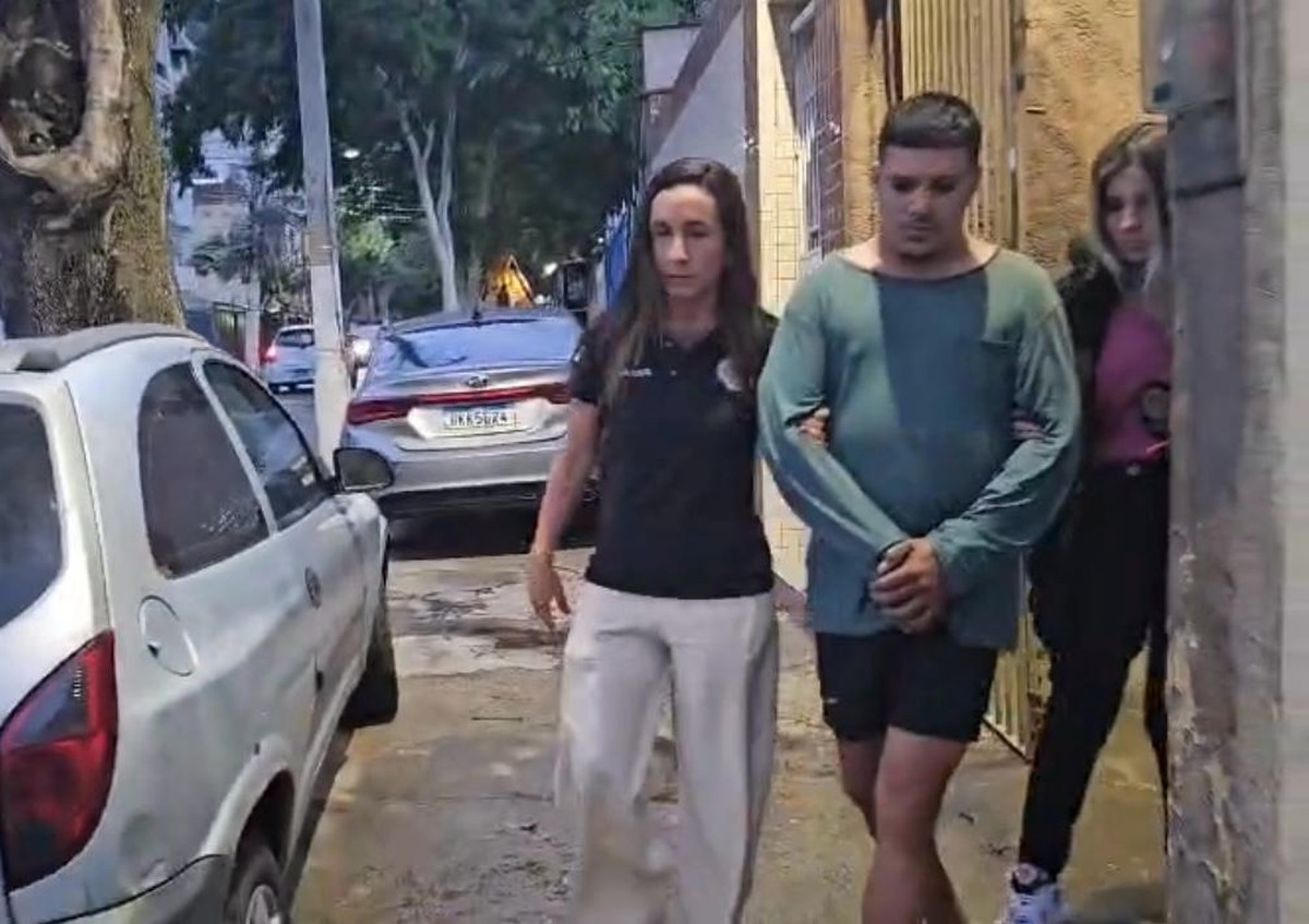Diogo Moraes Leite momentos após ser preso (Foto: Reprodução)
