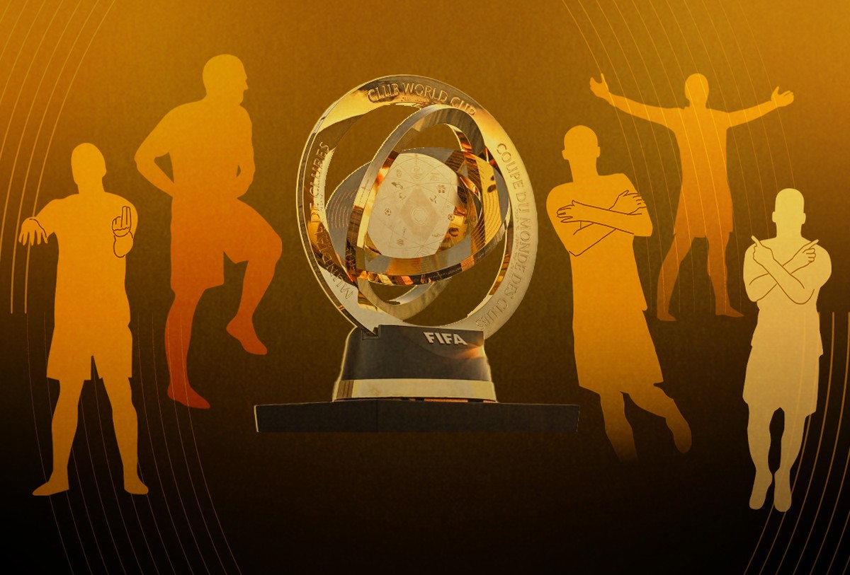 Celebridades celebram as vitórias mais memoráveis do Mundial de Clubes Quem está comemorando? Tente acertar os autores das comemorações mais icônicas do Mundial de Clubes (Foto: Editoria de Arte)