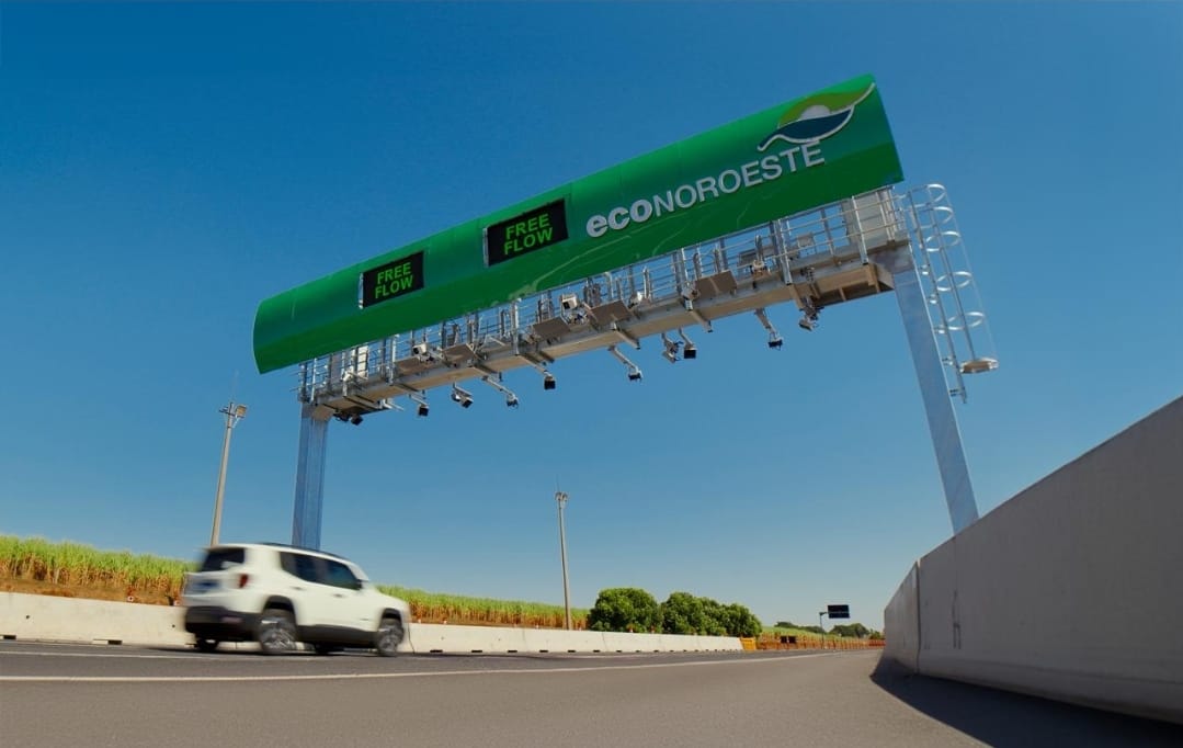 Especialistas alertam sobre riscos da flexibilização do novo pedágio eletrônico Pórtico de pedágio (Foto: Divulgação/EcoNoroeste)