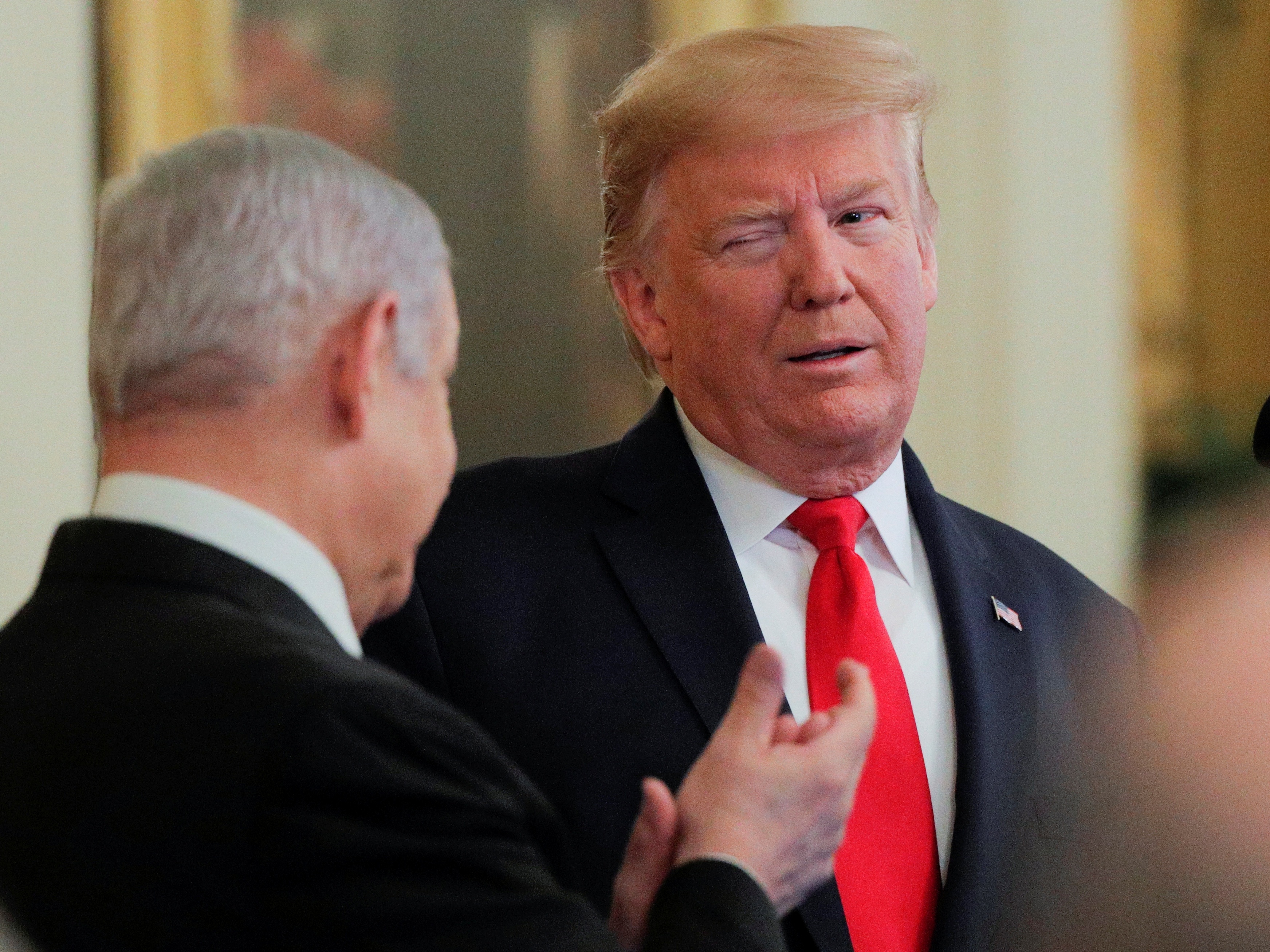Presidente dos EUA, Donald Trump, e premiê de Israel, Benjamin Netanyahu, em Washington (Foto: BRENDAN MCDERMID)