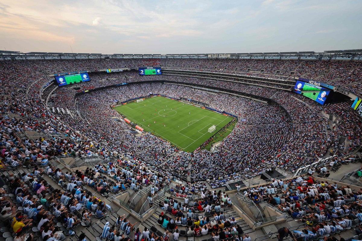 Mundial de Clubes terá final entre Chelsea e rival no MetLife Stadium, EUA MetLife Stadium, em Nova Jersey, será palco da final da Mundial de Clubes da Fifa (Foto: AL BELLO / GETTY IMAGES NORTH AMERICA / Getty Images via AFP)