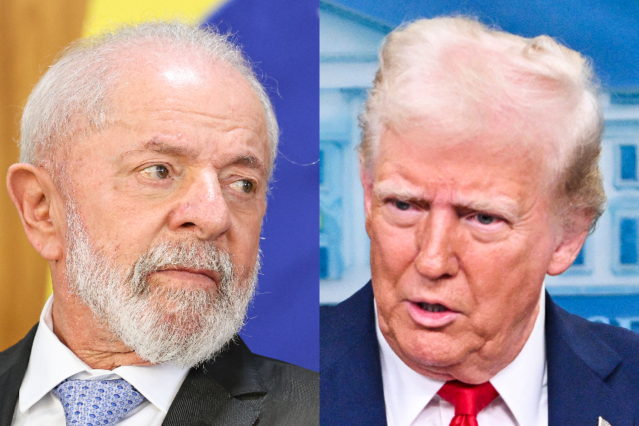 Trump ameaça países do Brics e provoca queda nas bolsas de valores O presidente do Brasil, Luiz Inácio Lula da Silva, e o dos Estados Unidos, Donald Trump (Foto: Marcelo Camargo/Agência Brasil/Roberto Schmidt/AFP)