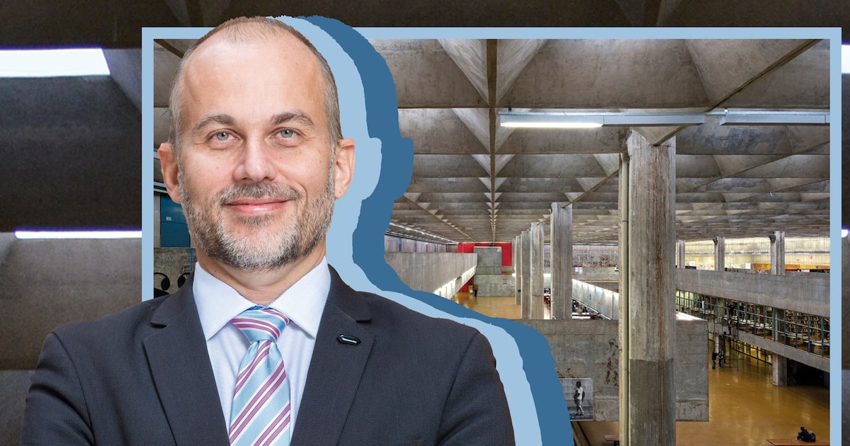 Eric Klug acaba de assumir o comando do Fundo Patrimonial da USP. (Foto: Colagem de Thais Barroco sobre fotos de Alexandre Virgílio e Leonardo Finotti)