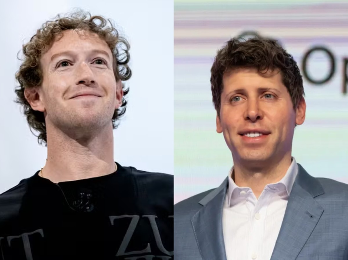 Mark Zuckerberg e Sam Altman — Foto: Bloomberg