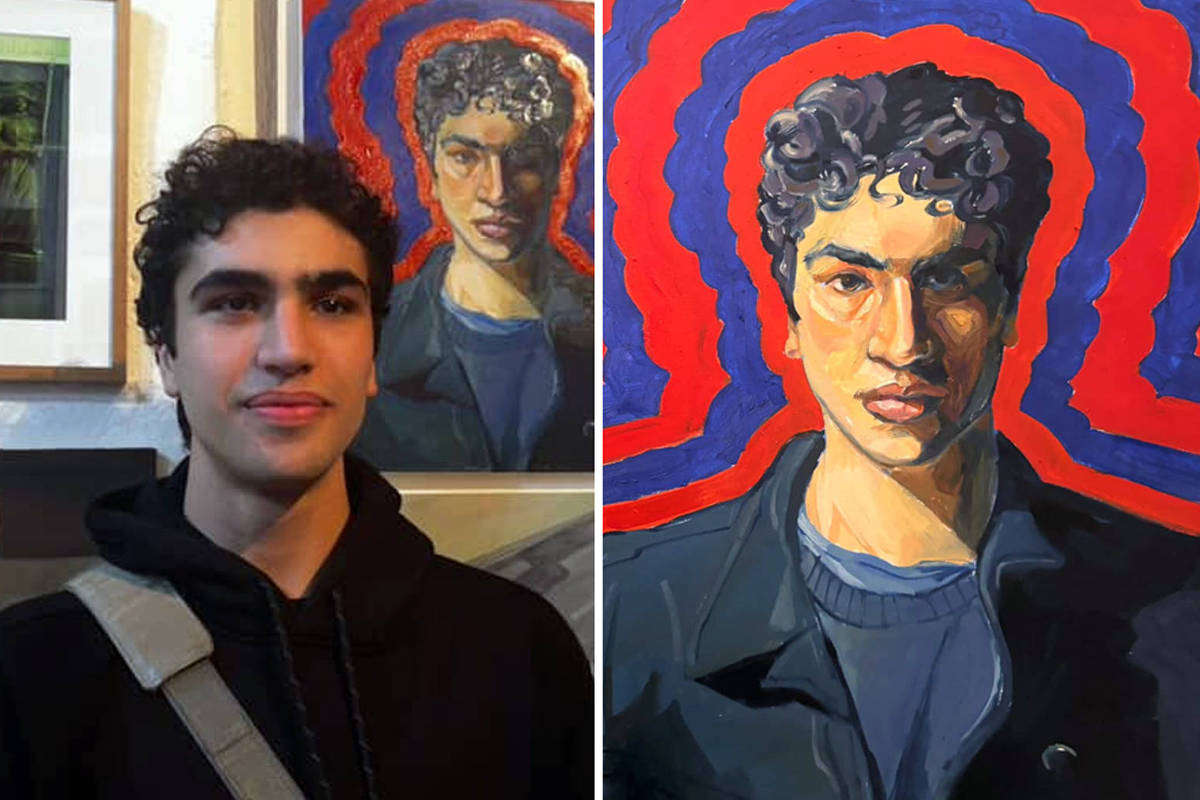 Filho de Marisa Monte apresenta obra em exposição coletiva no Rio de Janeiro Filho de Marisa Monte, Mano Wladimir faz autorretrato para exposição no Rio (Foto: Divulgação)