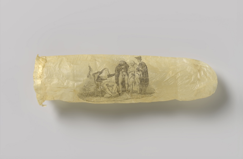 Rijksmuseum enfrenta críticas de grupo cristão por preservativo com arte erótica O preservativo de 1830 no Rijksmuseum. (Foto: Rijksmuseum)