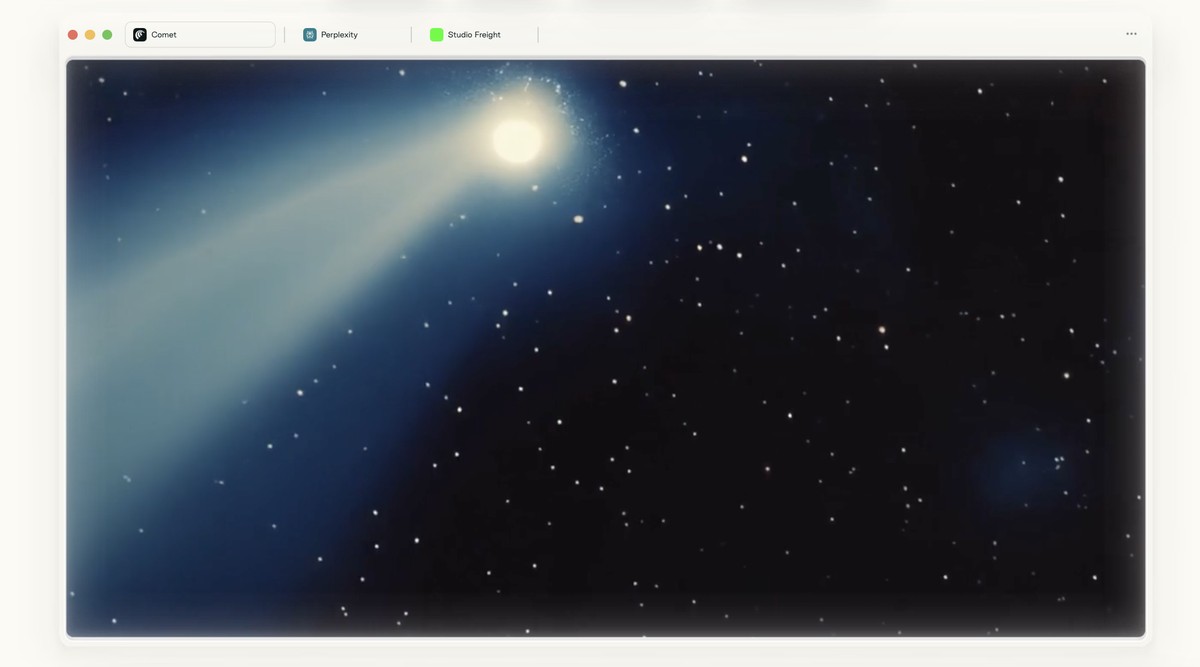 Imagem de divulgação do Comet, navegador lançado pela startup de IA Comet (Foto: Reprodução/Perplexity)