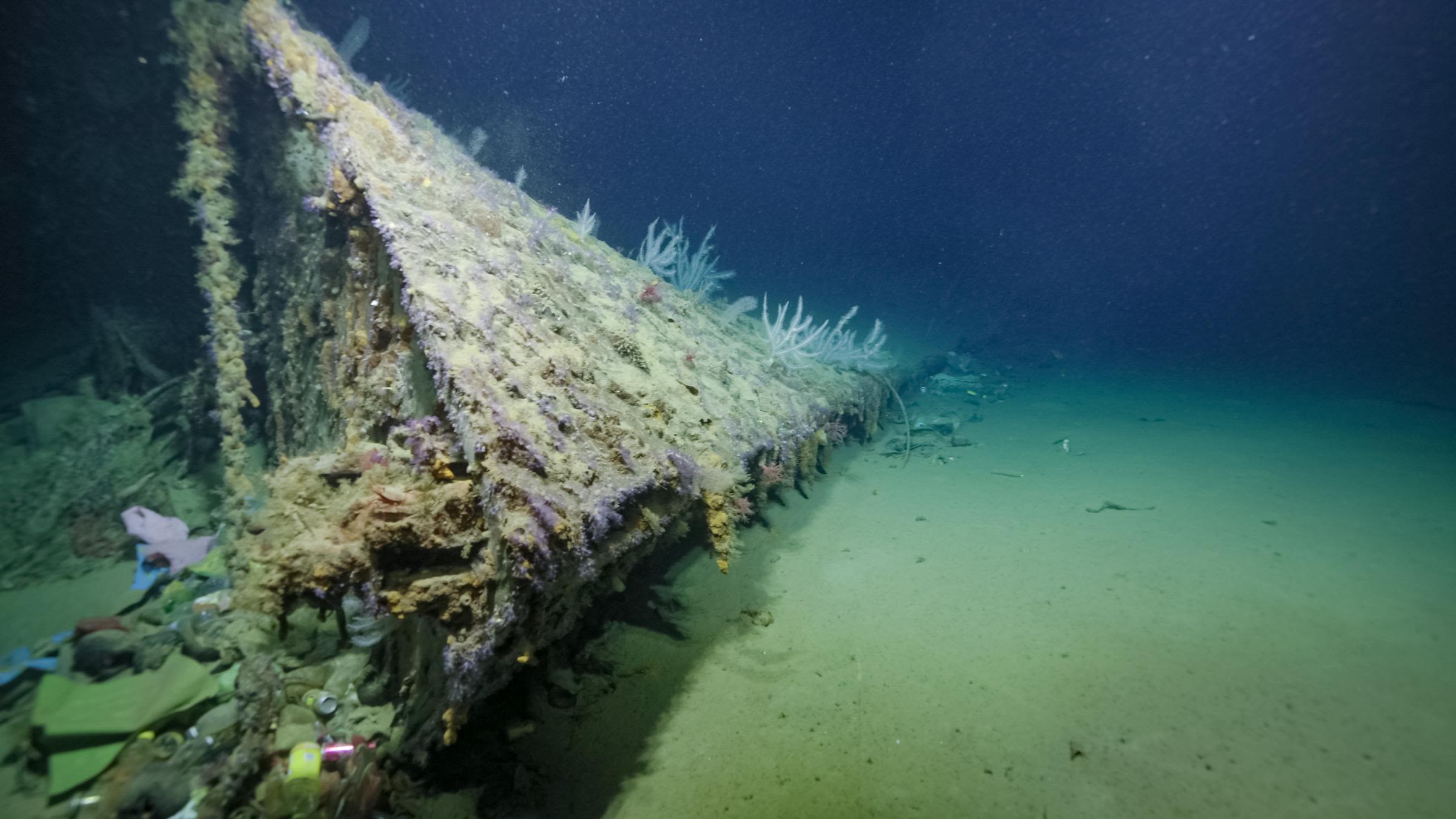 Navio da Marinha dos EUA que foi torpedeado é encontrado com proa submersa