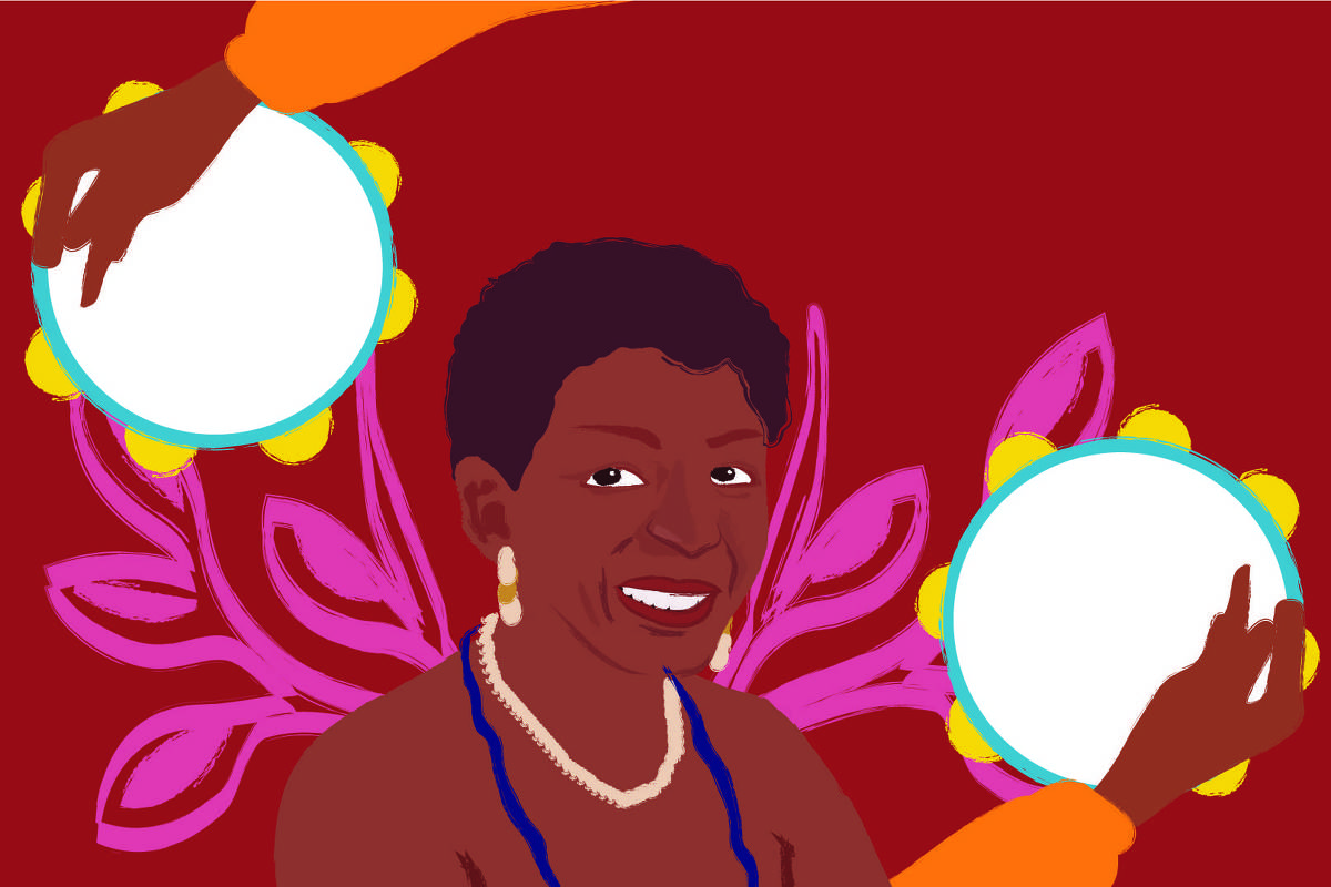Leci Brandão celebra 80 anos com alegria e samba na roda cultural Ilustração de Aline Bispo para coluna de Djamila Ribeiro - 27 de junho de 2025 (Foto: Aline Bispo/Folhapress)