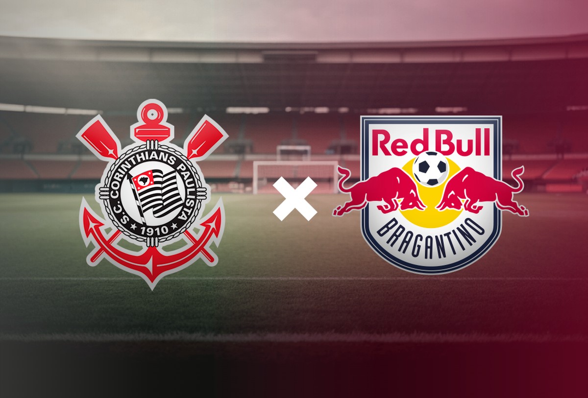 Corinthians e Bragantino se enfrentam no Brasileirão; saiba onde assistir ao vivo Corinthians x Bragantino — Foto: Editoria de Arte