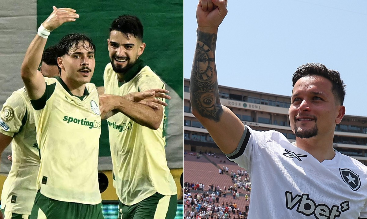 Botafogo avança no Mundial e reacende rivalidade com Palmeiras em grande estilo Palmeiras e Botafogo se enfrentam nas oitavas (Foto: PATRICIA DE MELO MOREIRA / AFP e Vitor Silva/Botafogo)